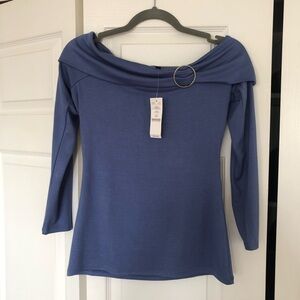 White House Black Market Blue Off The Shoulder Top- Size XSP